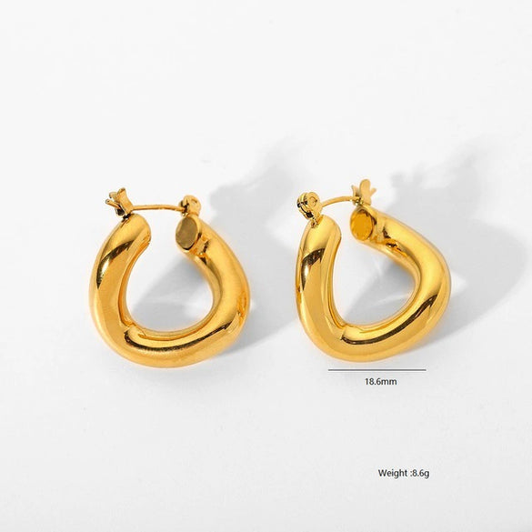 Wholesale Geometric Irregular Twisted Stainless Steel 18K Gold Plated Earrings For Women