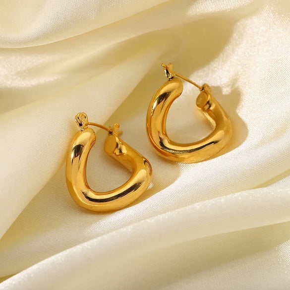 Wholesale Geometric Irregular Twisted Stainless Steel 18K Gold Plated Earrings For Women