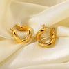 Wholesale Geometric Irregular Twisted Stainless Steel 18K Gold Plated Earrings For Women