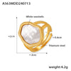 Wholesale Geometric Irregular White Seashells Ring Titanium Steel 18K Gold Plated Retro Creative Design For Women