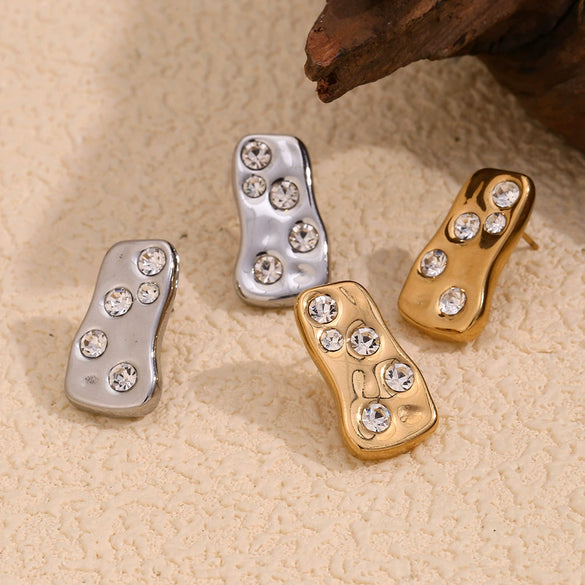 Wholesale Geometric Joker Stainless Steel 18K Gold Plated Earrings For Women