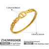Wholesale Geometric 18K Gold Plated 316L Stainless Steel Horseshoe Buckle Bracelet For Women
