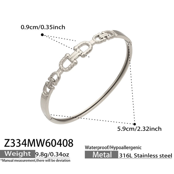 Wholesale Geometric 18K Gold Plated 316L Stainless Steel Horseshoe Buckle Bracelet For Women
