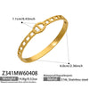 Wholesale Geometric 18K Gold Plated 316L Stainless Steel Horseshoe Buckle Bracelet For Women