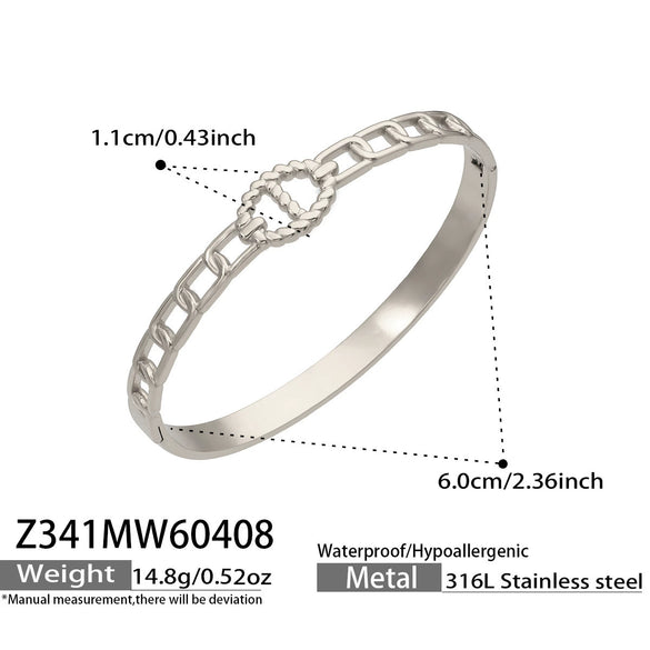 Wholesale Geometric 18K Gold Plated 316L Stainless Steel Horseshoe Buckle Bracelet For Women