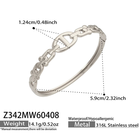 Wholesale Geometric 18K Gold Plated 316L Stainless Steel Horseshoe Buckle Bracelet For Women