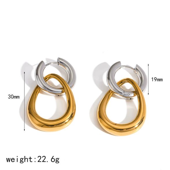 Wholesale Geometric 18K Gold Plated Stainless Steel Earrings For Women