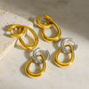 Wholesale Geometric 18K Gold Plated Stainless Steel Earrings For Women