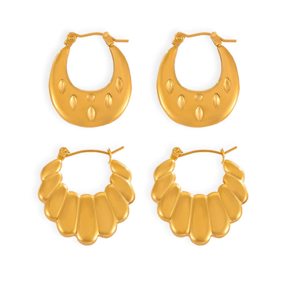 Wholesale Geometric 18K Gold Plated Titanium Steel Twist Earrings For Women