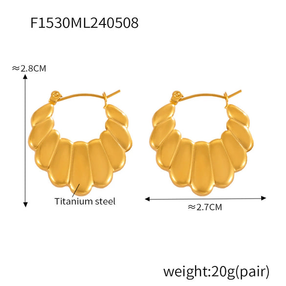 Wholesale Geometric 18K Gold Plated Titanium Steel Twist Earrings For Women