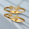 Wholesale Geometric 18K Goldplated Stainless Steel Zircon Inlaid Butterfly Flower Bracelet Jewelry