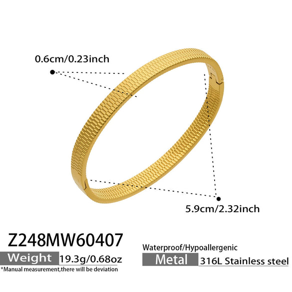Wholesale Geometric 18K Goldplated Twisted 316L Stainless Steel Bracelet Jewelry Accessories