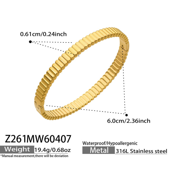 Wholesale Geometric 18K Goldplated Twisted 316L Stainless Steel Bracelet Jewelry Accessories
