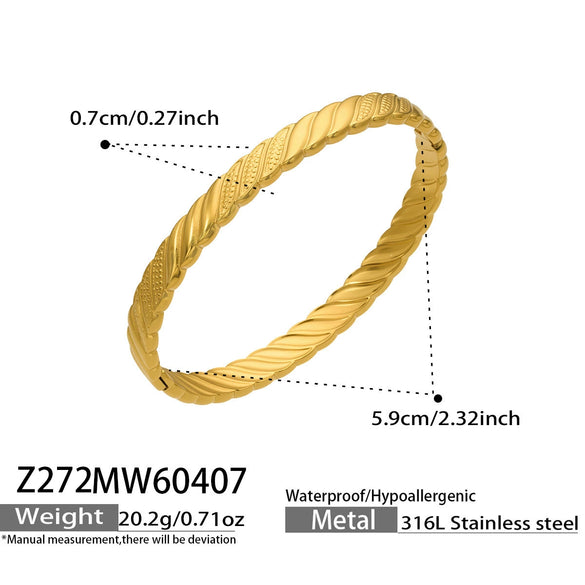 Wholesale Geometric 18K Goldplated Twisted 316L Stainless Steel Bracelet Jewelry Accessories