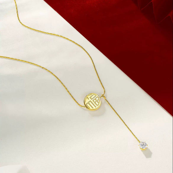 Wholesale Geometric 14K Plated Stainless Steel Tassel Clavicle Chain Jewelry