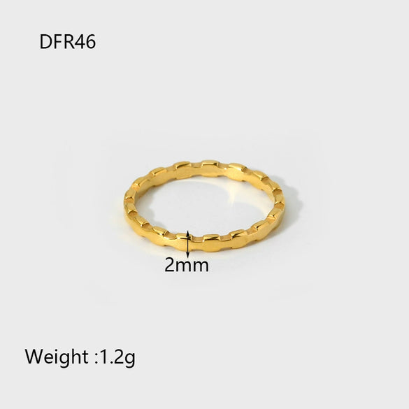 Wholesale Geometric Knot Beads Stainless Steel Goldplated Plain Ring Women's Jewelry Accessories