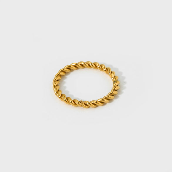 Wholesale Geometric Knot Beads Stainless Steel Goldplated Plain Ring Women's Jewelry Accessories