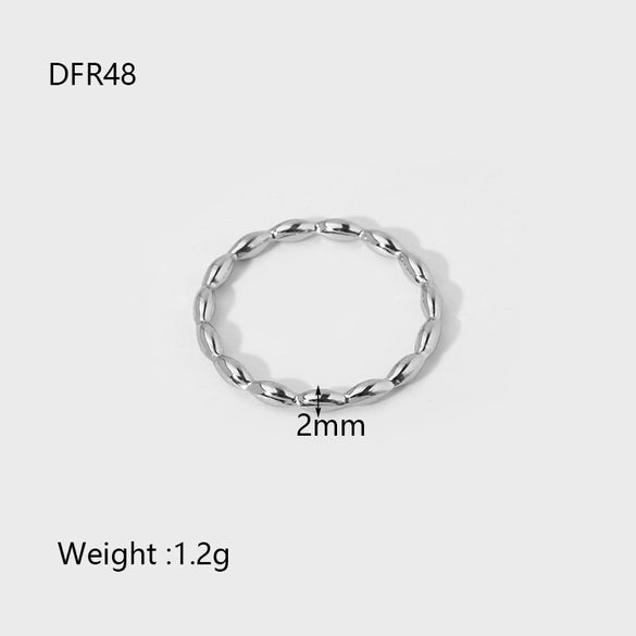 Wholesale Geometric Knot Beads Stainless Steel Goldplated Plain Ring Women's Jewelry Accessories