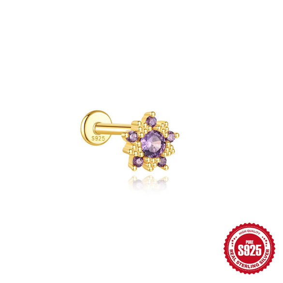 Wholesale Geometric Koi Animal Flat Head Threaded Piercing Ear Jewelry S925 Sterling Silver Environmentally Friendly Electroplated Unisex