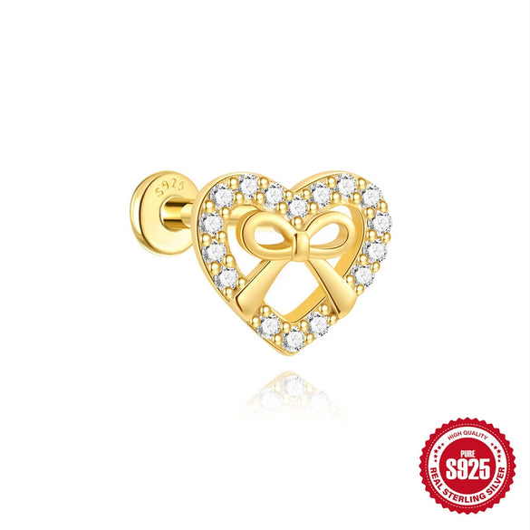 Wholesale Geometric Koi Animal Flat Head Threaded Piercing Ear Jewelry S925 Sterling Silver Environmentally Friendly Electroplated Unisex