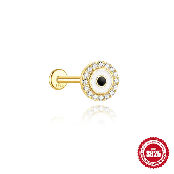 Wholesale Geometric Koi Animal Flat Head Threaded Piercing Ear Jewelry S925 Sterling Silver Environmentally Friendly Electroplated Unisex