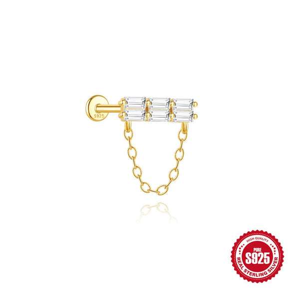 Wholesale Geometric Koi Animal Flat Head Threaded Piercing Ear Jewelry S925 Sterling Silver Environmentally Friendly Electroplated Unisex