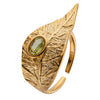 Wholesale Geometric Leaf Design S925 Sterling Silver Ring Set With Gems Unisex
