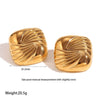 Wholesale Geometric Leaf Stainless Steel 18K Gold Plated Earrings For Women