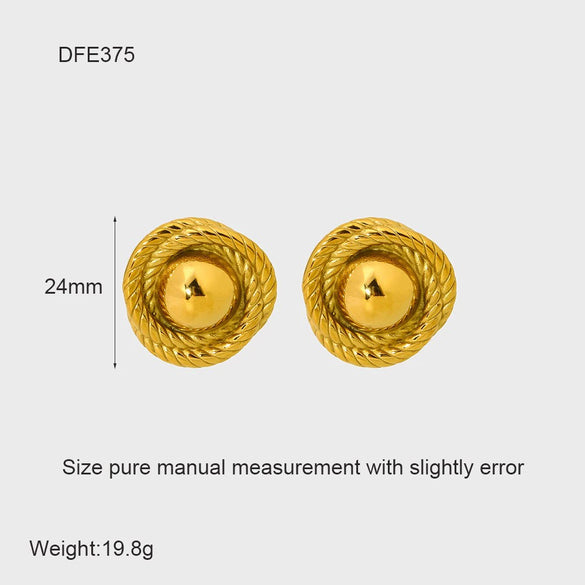 Wholesale Geometric Leaf Stainless Steel 18K Gold Plated Earrings For Women