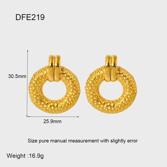 Wholesale Geometric Leaf Stainless Steel 18K Gold Plated Earrings For Women