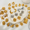 Wholesale Geometric Leaf Stainless Steel 18K Gold Plated Earrings For Women