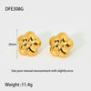 Wholesale Geometric Leaf Stainless Steel 18K Gold Plated Earrings For Women