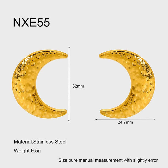 Wholesale Geometric Leaf Stainless Steel 18K Gold Plated Earrings For Women