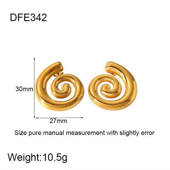 Wholesale Geometric Leaf Stainless Steel 18K Gold Plated Earrings For Women
