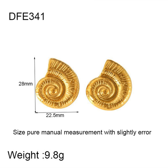 Wholesale Geometric Leaf Stainless Steel 18K Gold Plated Earrings For Women