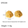 Wholesale Geometric Leaf Stainless Steel 18K Gold Plated Earrings For Women