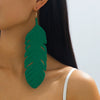 Wholesale Geometric Leaf Texture Alloy Electroplated Earrings For Women