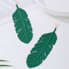 Wholesale Geometric Leaf Texture Alloy Electroplated Earrings For Women