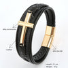 Wholesale Geometric Leather Bracelets With Alloy Cross Accessories Handwoven Electroplated Men's Bracelets