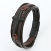 Wholesale Geometric Leather Bracelets With Alloy Cross Accessories Handwoven Electroplated Men's Bracelets