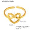 Wholesale Geometric Leaves Love Open Hand Decoration Fashion Ring In Stainless Steel With Electroplating For Women
