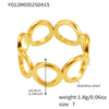 Wholesale Geometric Leaves Love Open Hand Decoration Fashion Ring In Stainless Steel With Electroplating For Women