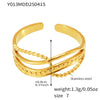 Wholesale Geometric Leaves Love Open Hand Decoration Fashion Ring In Stainless Steel With Electroplating For Women