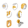 Wholesale Geometric Light Luxury Gold Ring In Titanium Steel With 18K Real Gold Electroplated Treatment