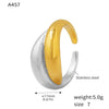 Wholesale Geometric Light Luxury Gold Ring In Titanium Steel With 18K Real Gold Electroplated Treatment
