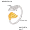 Wholesale Geometric Light Luxury Gold Ring In Titanium Steel With 18K Real Gold Electroplated Treatment