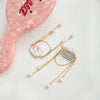 Wholesale Geometric Light Luxury Minimalist Electroplated Stainless Steel Tassel Freshwater Pearl Earrings For Women