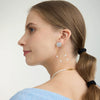 Wholesale Geometric Light Luxury Minimalist Electroplated Stainless Steel Tassel Freshwater Pearl Earrings For Women