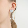 Wholesale Geometric Light Luxury Minimalist Electroplated Stainless Steel Tassel Freshwater Pearl Earrings For Women
