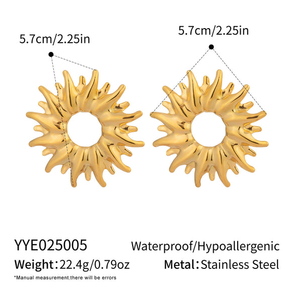 Wholesale Geometric Light Luxury Nonfading Waterproof Earrings For Girls Titanium Steel Electroplated